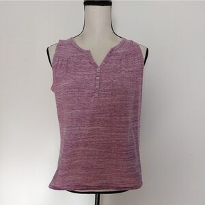 Indigo Purple Pink Sleeveless Markled Knit Top Size L